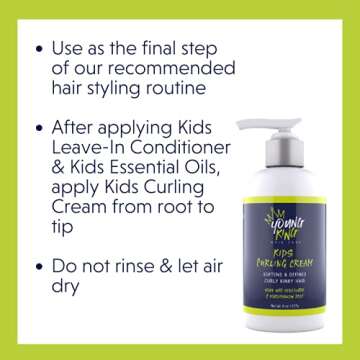 YOUNG KING HAIR CARE Kids Curl Cream for Wavy, Kinky and Curly Hair | Curl Defining, Moisturizing & Softening with Shea Butter and Marshmallow Root | 8 oz