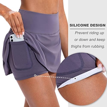 Soothfeel Women's High Waisted Tennis Skirt with Pockets