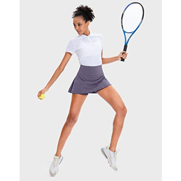 Soothfeel Women's High Waisted Tennis Skirt with Pockets