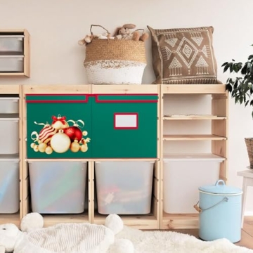 FCSJOST Adjustable Christmas Ornament Storage Box for 128 Ornaments