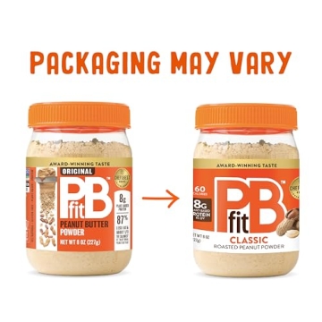 PBfit 8 Ounce Classic Peanut Butter Powder, Powdered Peanut Butter Spread From Real Roasted Peanuts, 8g of Protein 8% DV, Gluten-Free, 60 calories, 87% less fat (Pack of 1)