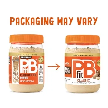 PBfit 8 Ounce Classic Peanut Butter Powder, Powdered Peanut Butter Spread From Real Roasted Peanuts, 8g of Protein 8% DV, Gluten-Free, 60 calories, 87% less fat (Pack of 1)