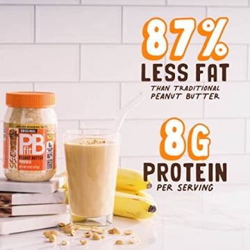 PBfit 8 Ounce Classic Peanut Butter Powder, Powdered Peanut Butter Spread From Real Roasted Peanuts, 8g of Protein 8% DV, Gluten-Free, 60 calories, 87% less fat (Pack of 1)