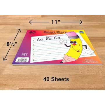 Teacher Created Resources Smart Start K-1 Writing Paper: 40 Sheet Tablet,White