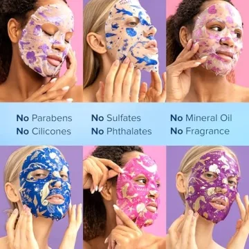 MAREE Collagen Face Mask with Hyaluronic Acid - Sheet Face Masks Skincare with Green & Red Algae Extract for All Skin Types - Hydrating Facial Mask Skin For Women Care Mascarillas Faciales - 6 Pack