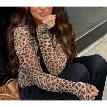 Sheer Lace Long Sleeve Crop Top for Women Stylish Essential