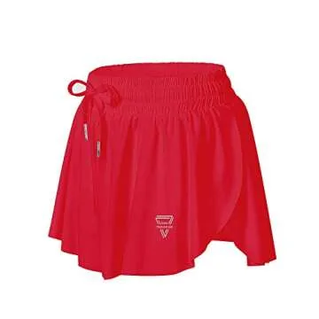 Wsirmet Flowy Butterfly Shorts - 2 in 1 Athletic Cycling Gym Wear with Pockets