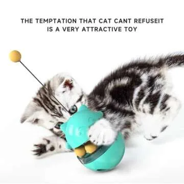 Interactive cat Toy Cat Toys for Indoor Cats, Creative Cat Toy with Feeding Function，Funny Cat Toy，Pet Exercise Toys for Small to Large Cats Indoor Play. (Lake Blue)