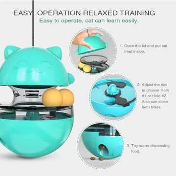 Interactive cat Toy Cat Toys for Indoor Cats, Creative Cat Toy with Feeding Function，Funny Cat Toy，Pet Exercise Toys for Small to Large Cats Indoor Play. (Lake Blue)