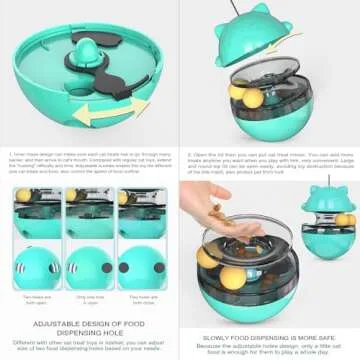 Interactive cat Toy Cat Toys for Indoor Cats, Creative Cat Toy with Feeding Function，Funny Cat Toy，Pet Exercise Toys for Small to Large Cats Indoor Play. (Lake Blue)