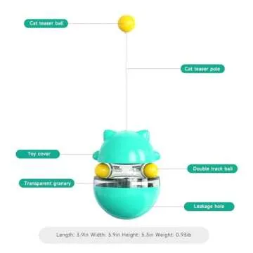 Interactive cat Toy Cat Toys for Indoor Cats, Creative Cat Toy with Feeding Function，Funny Cat Toy，Pet Exercise Toys for Small to Large Cats Indoor Play. (Lake Blue)