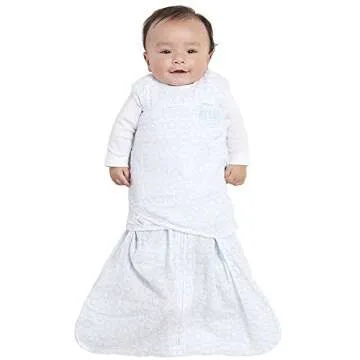 HALO 100% Cotton Muslin Sleepsack Swaddle Wearable Blanket, TOG 1.5, Circles Turquoise, Newborn, 0-3 Months