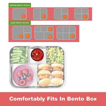 LALASTAR Salad Dressing Container To Go, 4x1.6oz Stainless Steel Condiment Containers with Lids, Premium Silicone, Leakproof and Reusable Small Containers with Lids