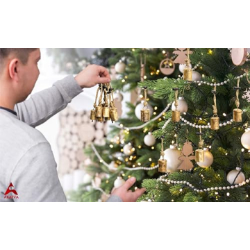 AKATVA Gold Christmas Ornaments Set - Vintage Bells for Christmas