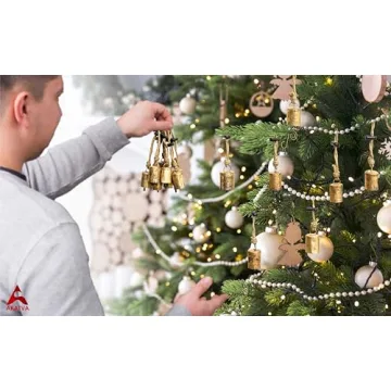 AKATVA Gold Christmas Ornaments Set - Vintage Bells for Christmas