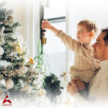 AKATVA Gold Christmas Ornaments Set - Vintage Bells for Christmas