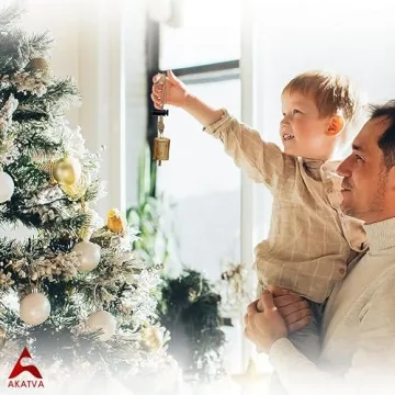 AKATVA Gold Christmas Ornaments Set - Vintage Bells for Christmas