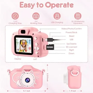 AOGELI Kids Digital Camera with Dual Lenses for Age 3-9