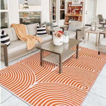 Tiffasea Washable Area Rugs 5'x8', Cotton Woven Indoor Outdoor Rugs Living Room Dining Room Rug Outs...
