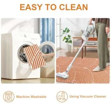 Tiffasea Washable Area Rugs 5'x8', Cotton Woven Indoor Outdoor Rugs Living Room Dining Room Rug Outside Carpet Large Patio Rug for Deck/Bedroom/Home Office