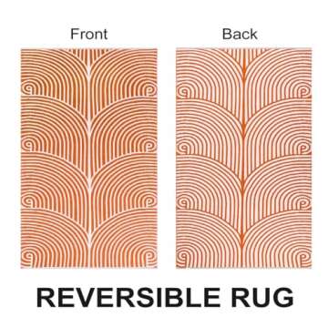 Tiffasea Washable Area Rugs 5'x8', Cotton Woven Indoor Outdoor Rugs Living Room Dining Room Rug Outside Carpet Large Patio Rug for Deck/Bedroom/Home Office