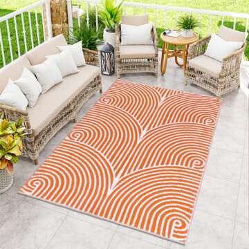 Tiffasea Washable Area Rugs 5'x8', Cotton Woven Indoor Outdoor Rugs Living Room Dining Room Rug Outside Carpet Large Patio Rug for Deck/Bedroom/Home Office