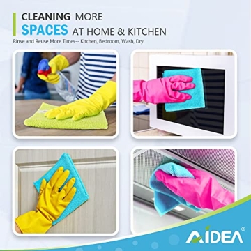 AIDEA Microfiber Cleaning Cloths-8PK, Soft Absorbent Microfiber Cloth, Lint-Free Streak-Free Cleaning Towels for Cars, House, Kitchen, Window(12in.x16in.)—8PK
