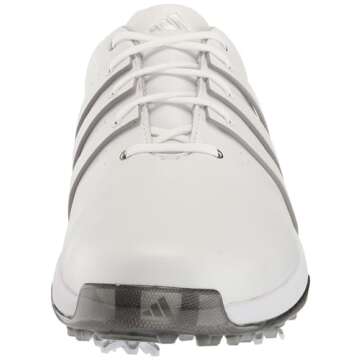 adidas Men's Tour360 24 Golf Shoes, Premium Comfort and Control in Footwear White/Silver Metallic