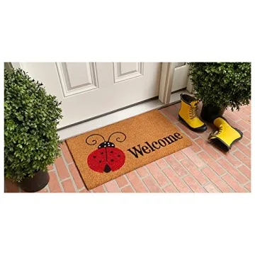 Home and More Ladybug Welcome Doormat for Home Decor