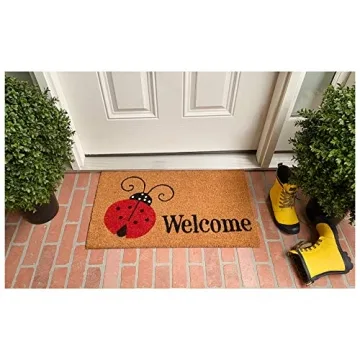 Home and More Ladybug Welcome Doormat for Home Decor