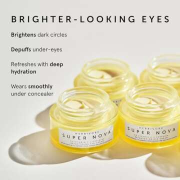 HERBIVORE Super Nova Eye Cream – 5% THD Vitamin C & Caffeine, Reduces Dark Circles & Puffiness, Brightens Eyes, Plant-based, Vegan, Cruelty-free, 15mL / 0.5 oz
