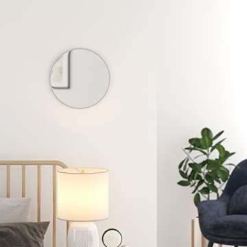 HBCY Creations Silver 16 inch Round Wall Mirror