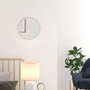 HBCY Creations Silver 16 inch Round Wall Mirror