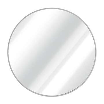 HBCY Creations Silver 16 inch Round Wall Mirror