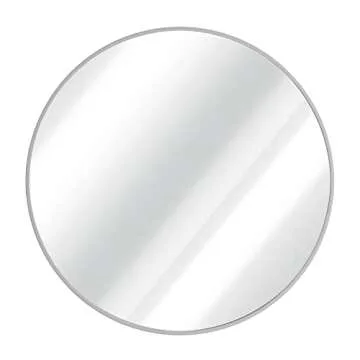 HBCY Creations Silver 16 inch Round Wall Mirror