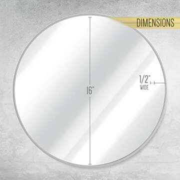 HBCY Creations Silver 16 inch Round Wall Mirror