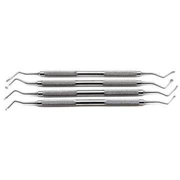 Lucas Curette Dental Set of 4 Surgical Bone Curettes