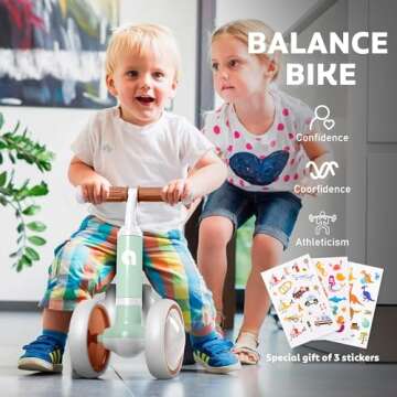 Balance Bike 1 Year Old, Toddler 4 Wheels, Fun for 10-24 Months
