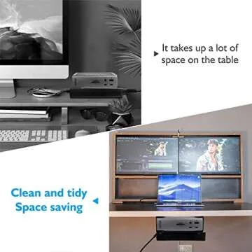 Under Desk Holder for Thunderbolt 4 Dock/Thunderbolt 3 Dock and Power Cable, Under Desk Iron Storage Rack for TS4 / TS3 Plus, No Drill, Easy Install with All Hardware Included