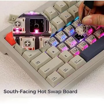 EPOMAKER CIDOO V75 VIA Wireless Aluminum Mechanical Keyboard, 75% Gasket Gaming Keyboard, Bluetooth/2.4Ghz/USB-C Creamy Keyboard, with South-Facing LED, Rotary Knob, Poron Foam for Mac Win