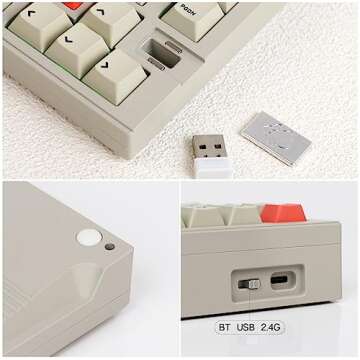 EPOMAKER CIDOO V75 VIA Wireless Aluminum Mechanical Keyboard, 75% Gasket Gaming Keyboard, Bluetooth/2.4Ghz/USB-C Creamy Keyboard, with South-Facing LED, Rotary Knob, Poron Foam for Mac Win