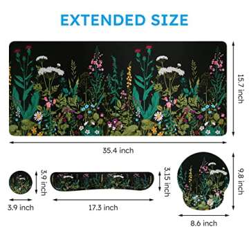 iCasso Large Mouse Pad with Wrist Support Set for Ergonomic Comfort