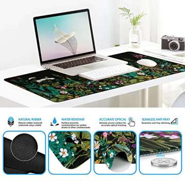 iCasso 4-in-1 Large Ergonomic Mouse Pad and Wrist Rest Set