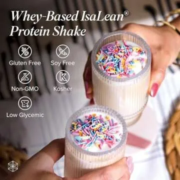 IsaLean Protein Shake - Complete Superfood Meal Replacement for Maintaining Healthy Weight and Lean Muscle Growth with 24 Vitamins and Minerals - 28.1 oz - 14 Meal Canister (Birthday Cake) - Canister