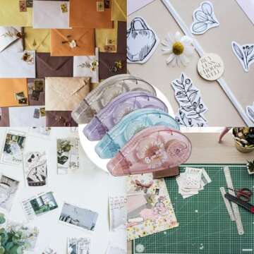 XUXU 8 Pack Double Sided Tape Roller, Scrapbooking Tape, Permanent Adhesive Dots Tape Dispenser Runner for Crafts and Arts Projects, Photo-Safe