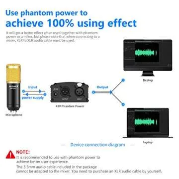 Neewer® NW-800 Professional Studio Broadcasting & Recording Microphone Set Including (1)NW-800 Professional Condenser Microphone + (1)Microphone Shock Mount + (1)Ball-type Anti-wind Foam Cap + (1)Microphone Power Cable (Black)