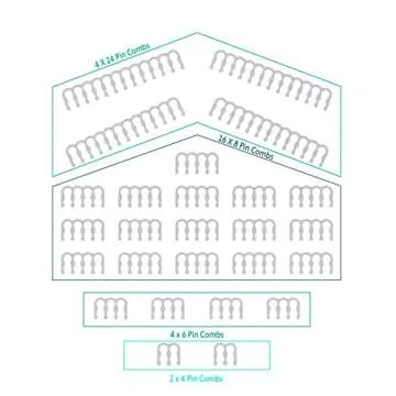 LINKUP - Combs for PSU Cable Extension | 4 x 24 P | 16 x 8 P | 4 x 6 P | Semi Clear