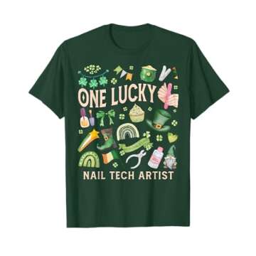 One Lucky Nail Tech Artist St Patricks Day Esthetician Salon T-Shirt