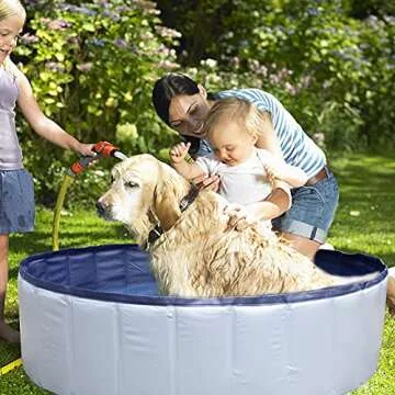 Juegoal 48" Foldable Baby Dog Pet Bath Swimming Pool - Portable & Easy to Use