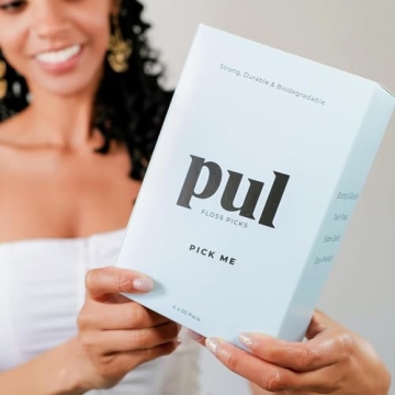 PUL Biodegradable Mint Dental Floss Picks | Eco-Friendly Charcoal Infused Twin Floss System | Strong, Minty Fresh Teeth Flossers | Shred-Resistant & Fluoride Free Dental Picks - 50 Count